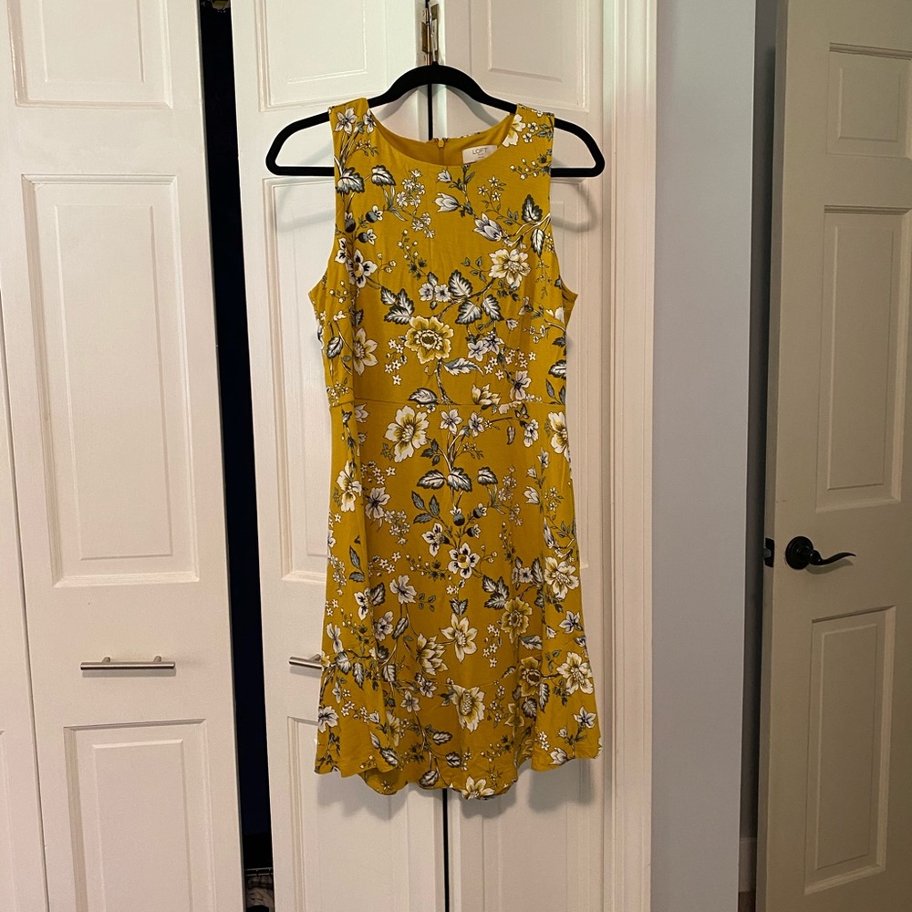 Loft yellow with white flowers sundress